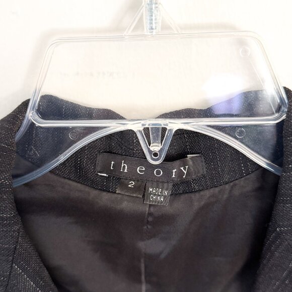 theory // dark gray pinstripe blazer jacket + trouser set // 2 - Picture 3 of 12
